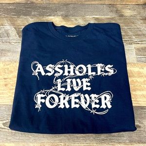 Assholes Live Forever (L) Barbed Wire T-Shirt Unisex New